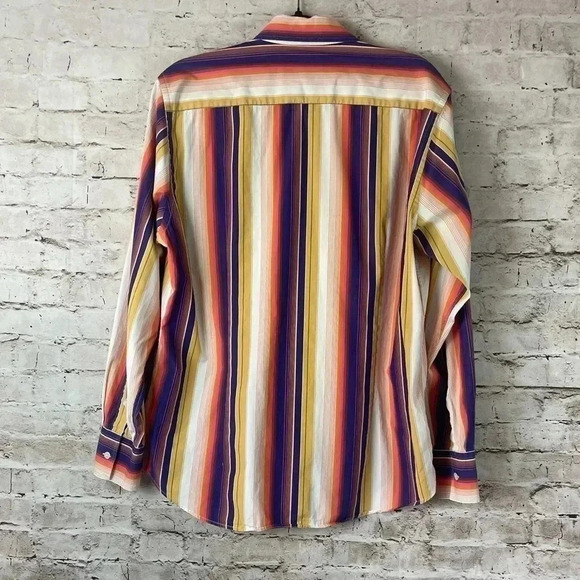 Ted Baker London Men's Size 3 M Striped Long Sleeve Button Down Shirt Multicolor - Picture 7 of 7
